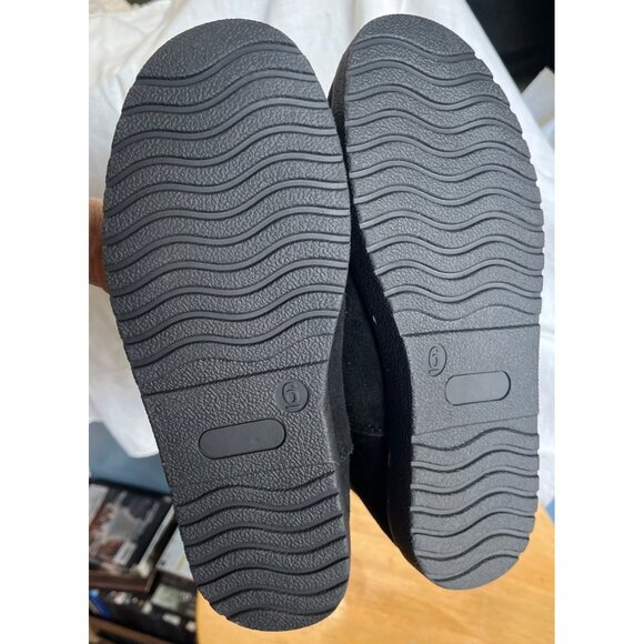 NWT Boots Universal Thread Leather Soph Shearling Style Black Womens Size 6 - Picture 4 of 7